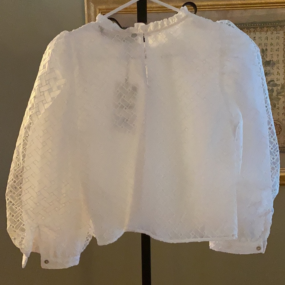 ZARA WOMEN'S WHITE BLOUSE/TOP SZ XS - Picture 2 of 11